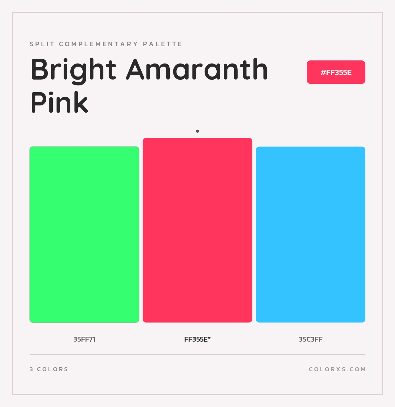 Bright Amaranth Pink - Split-Complementary Color Palette