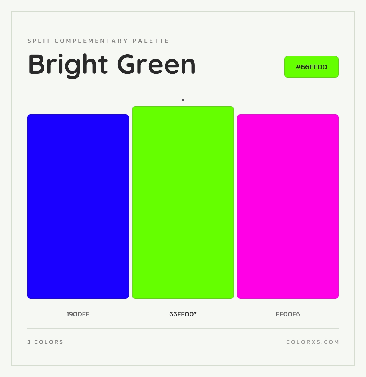 Bright Green - Split-Complementary Color Palette