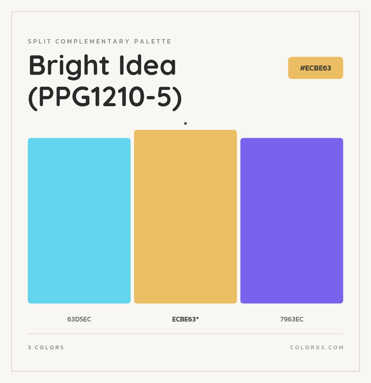 Bright Idea (PPG1210-5) - Split-Complementary Color Palette