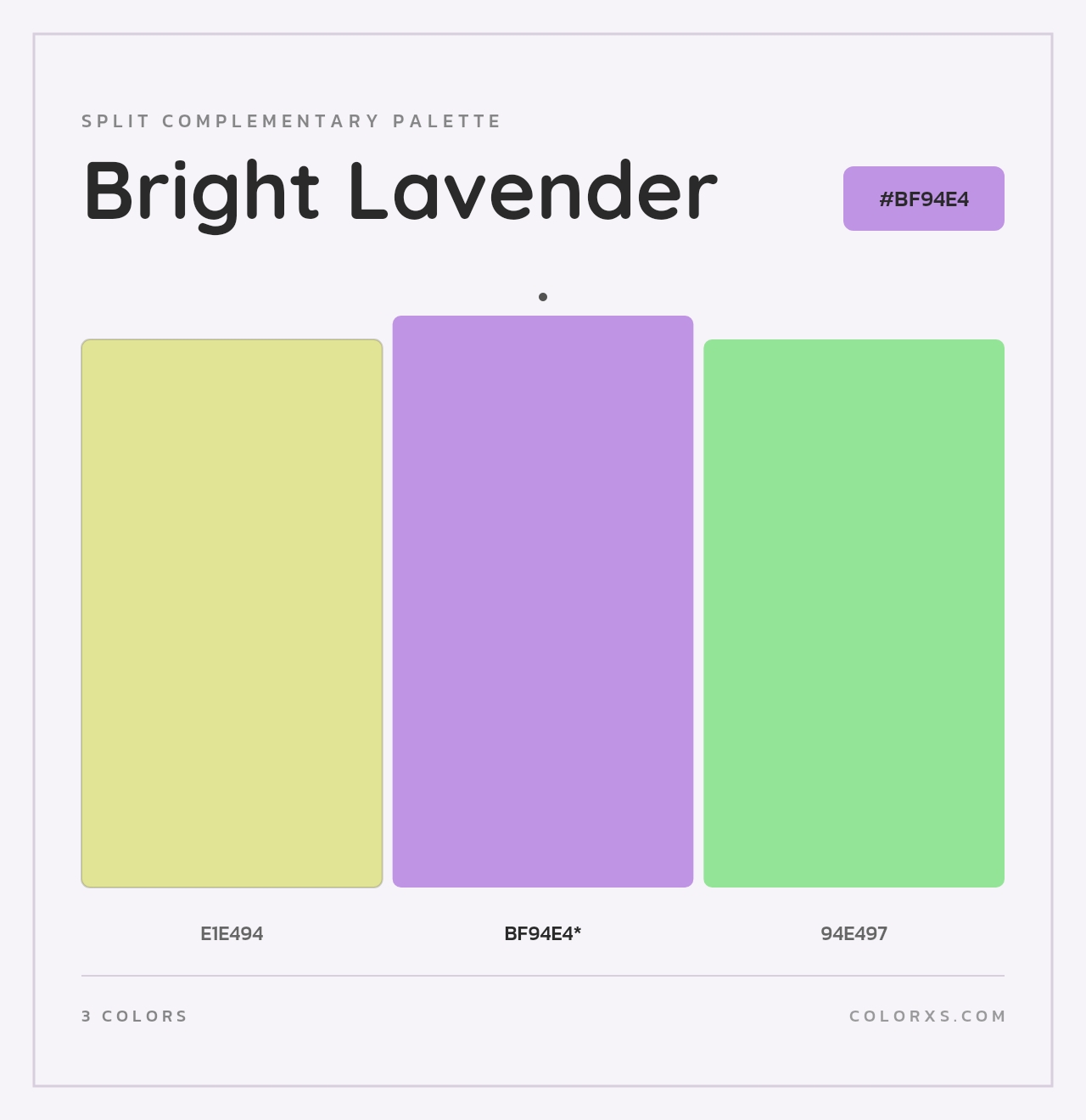 Bright Lavender - Split-Complementary Color Palette