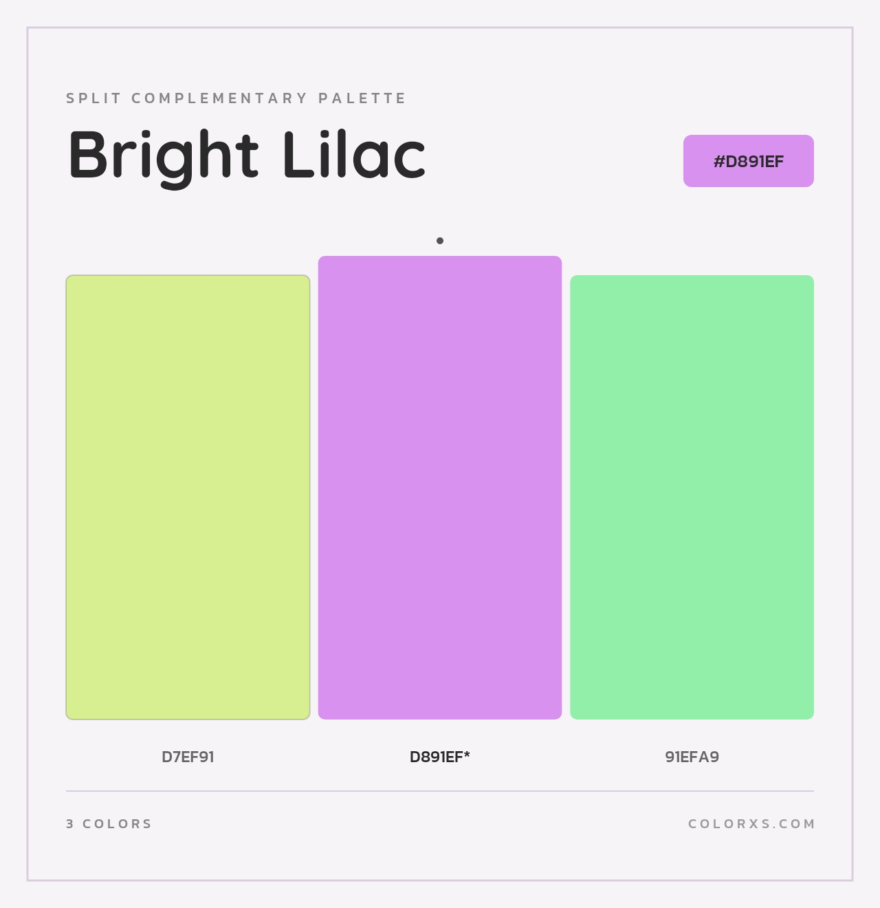 Bright Lilac - Split-Complementary Color Palette