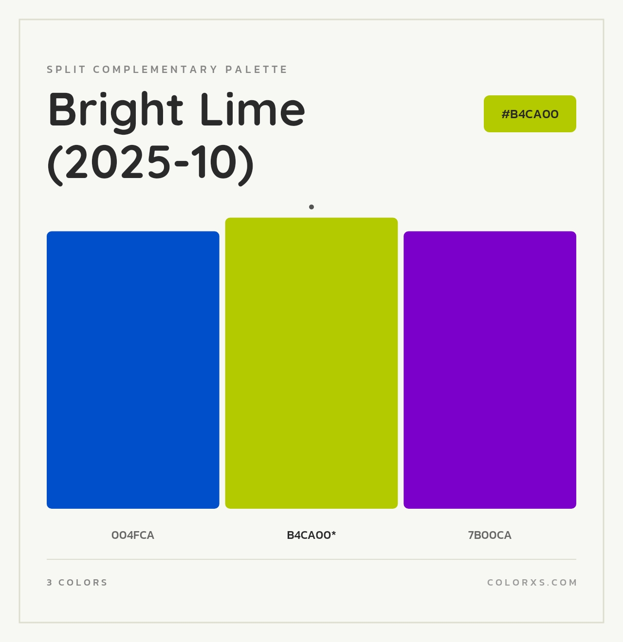 Bright Lime (2025-10) - Split-Complementary Color Palette