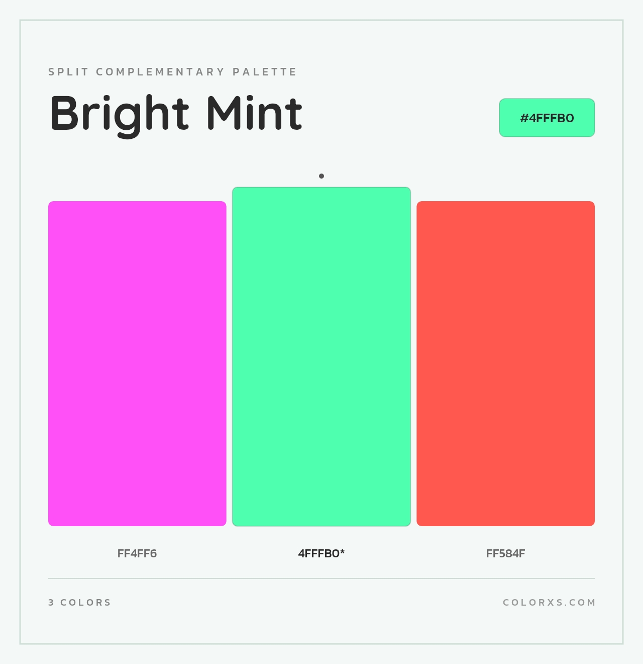 Bright Mint - Split-Complementary Color Palette