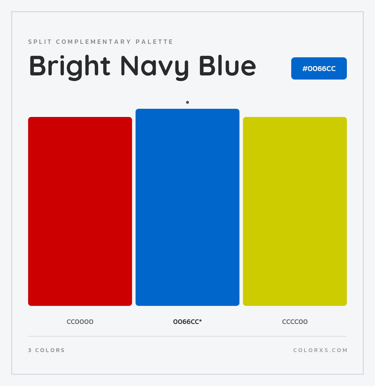 Bright Navy Blue - Split-Complementary Color Palette