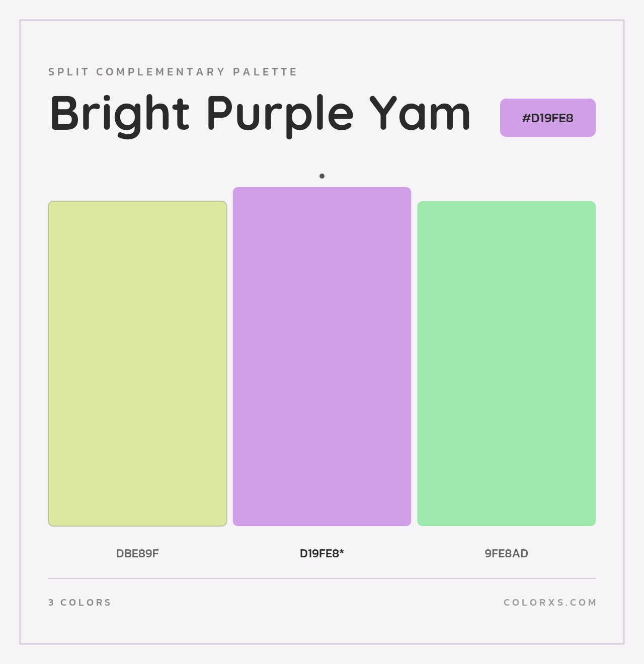 Bright Purple Yam - Split-Complementary Color Palette