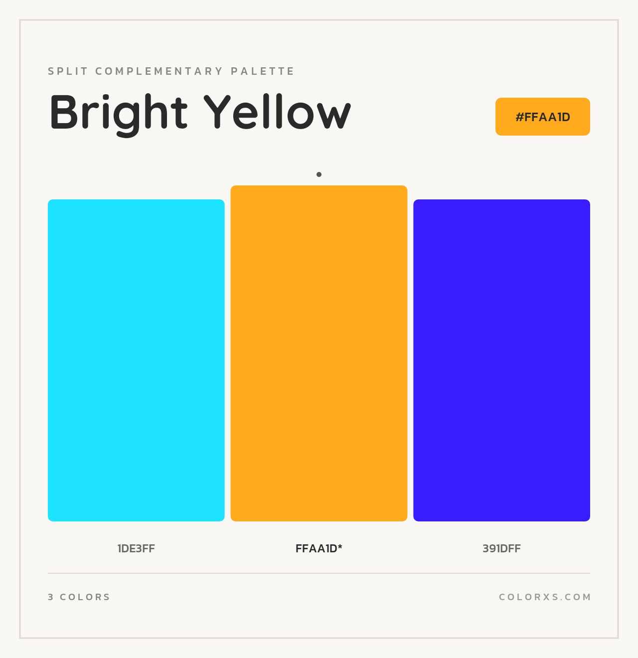 Bright Yellow - Split-Complementary Color Palette