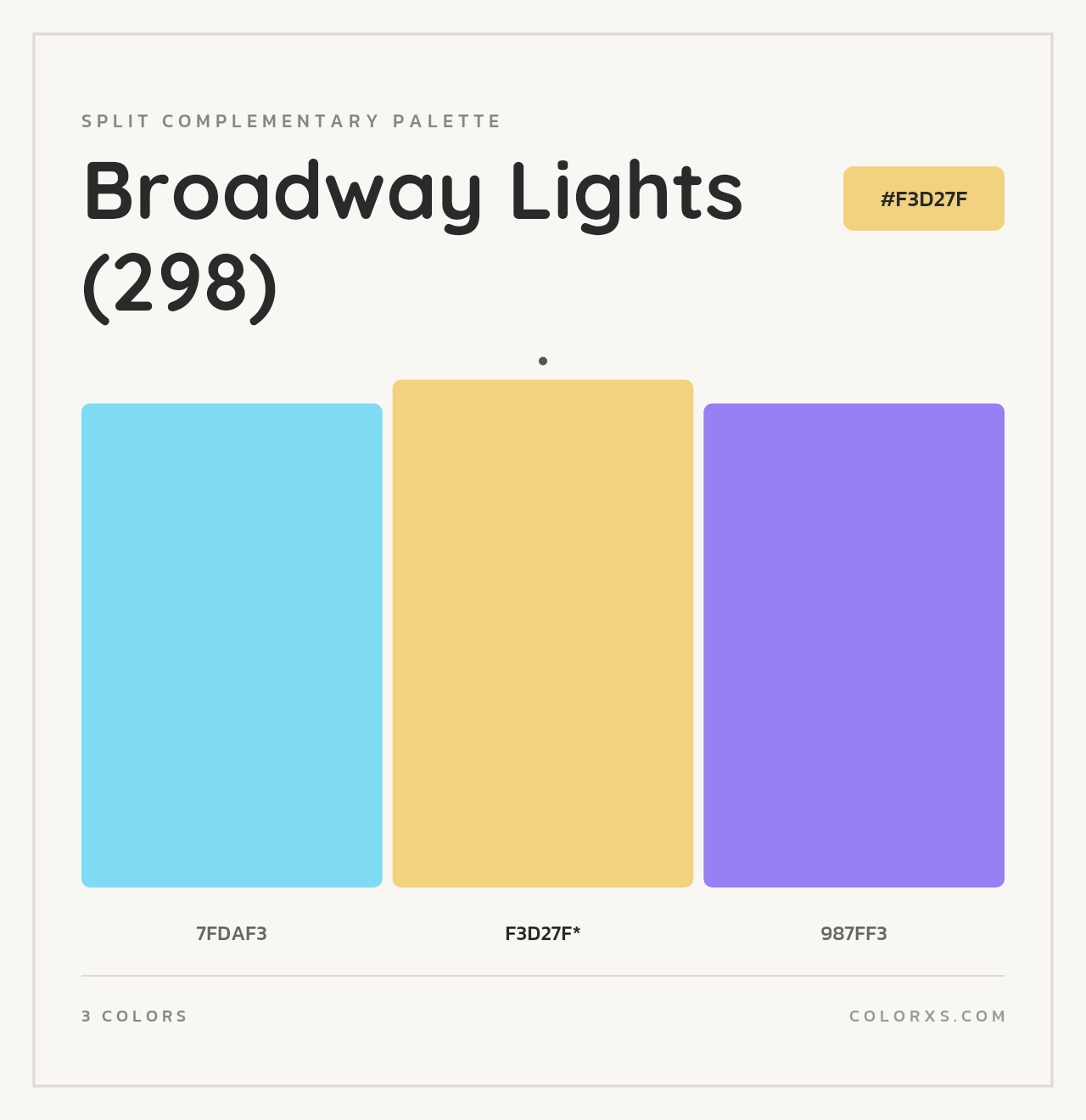 Broadway Lights (298) - Split-Complementary Color Palette