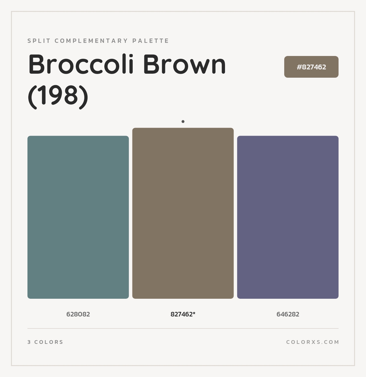 Broccoli Brown (198) - Split-Complementary Color Palette