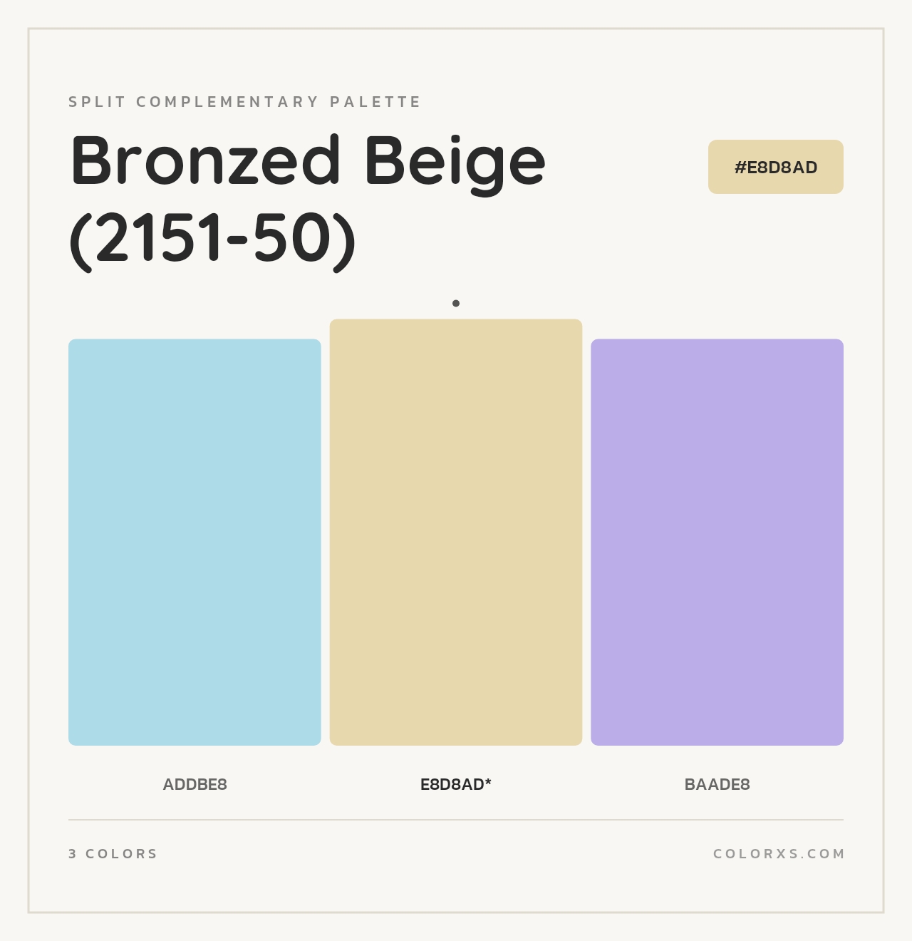 Bronzed Beige (2151-50) - Split-Complementary Color Palette