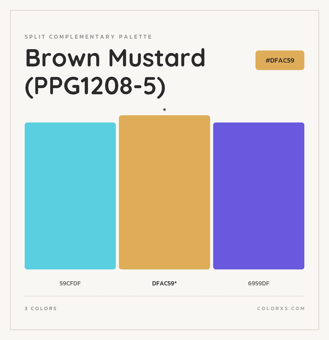 Brown Mustard (PPG1208-5) - Split-Complementary Color Palette