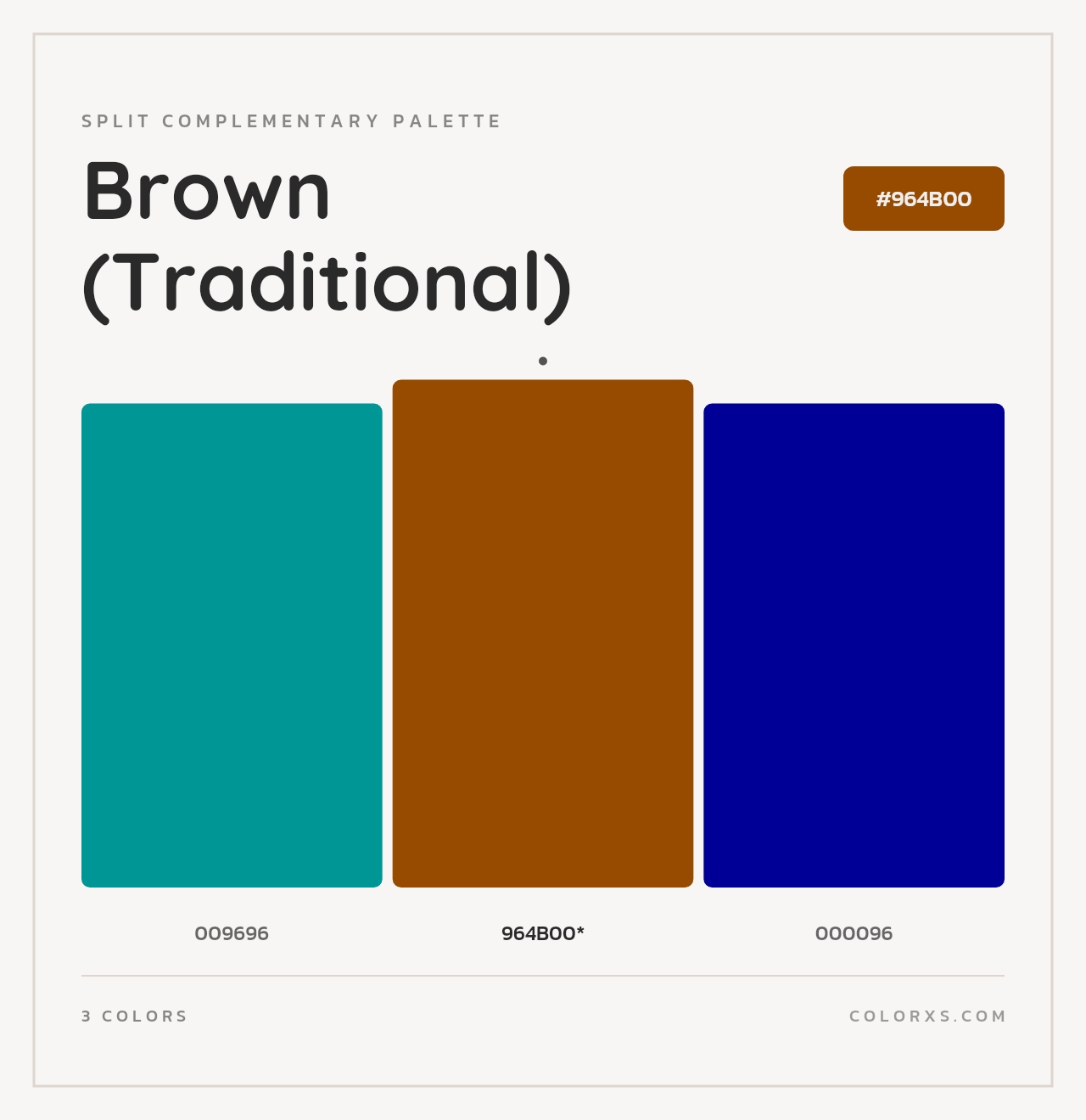 Brown (Traditional) - Split-Complementary Color Palette