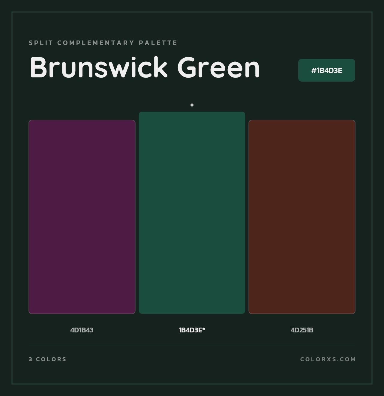 Brunswick Green - Split-Complementary Color Palette