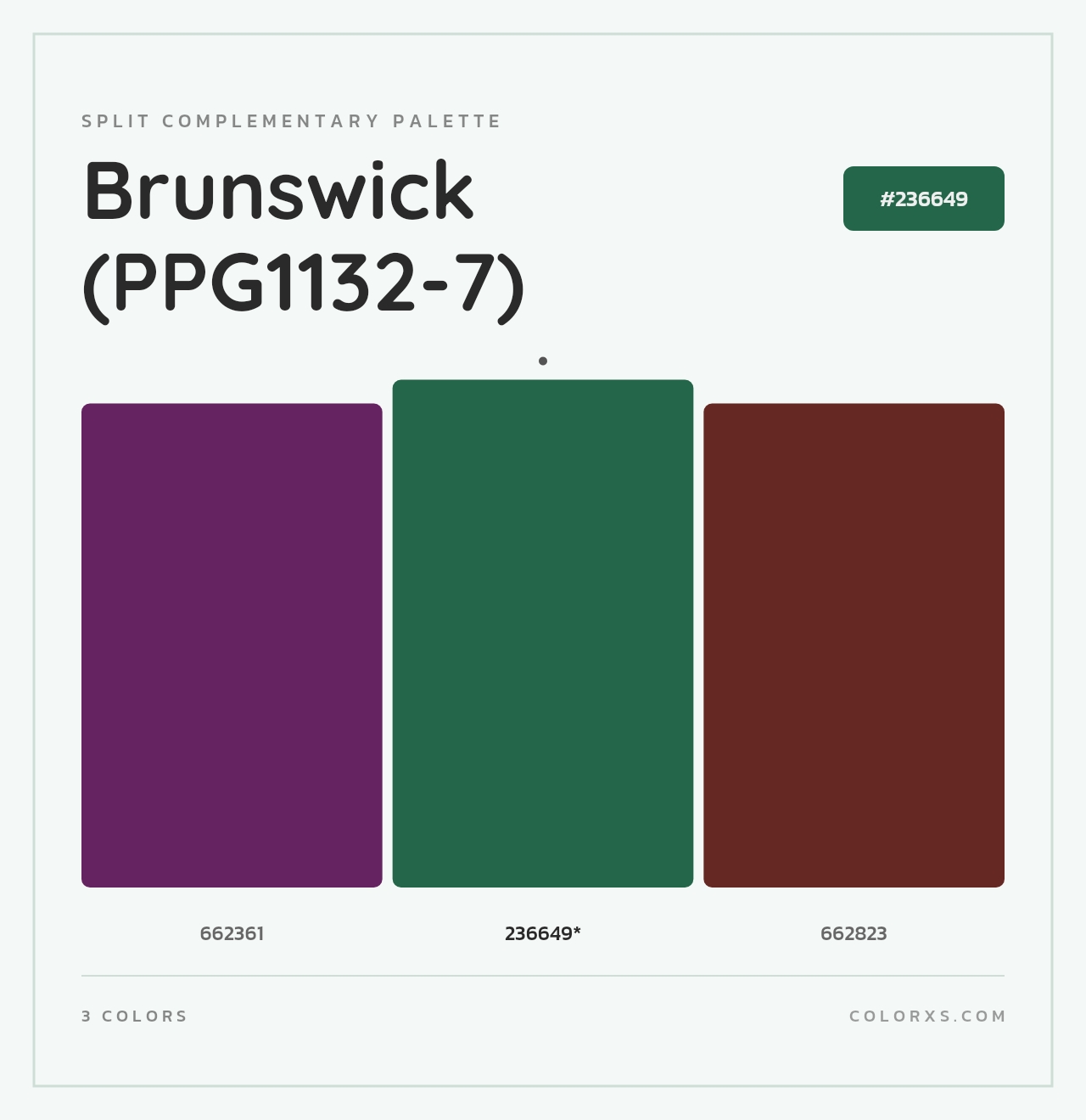 Brunswick (PPG1132-7) - Split-Complementary Color Palette