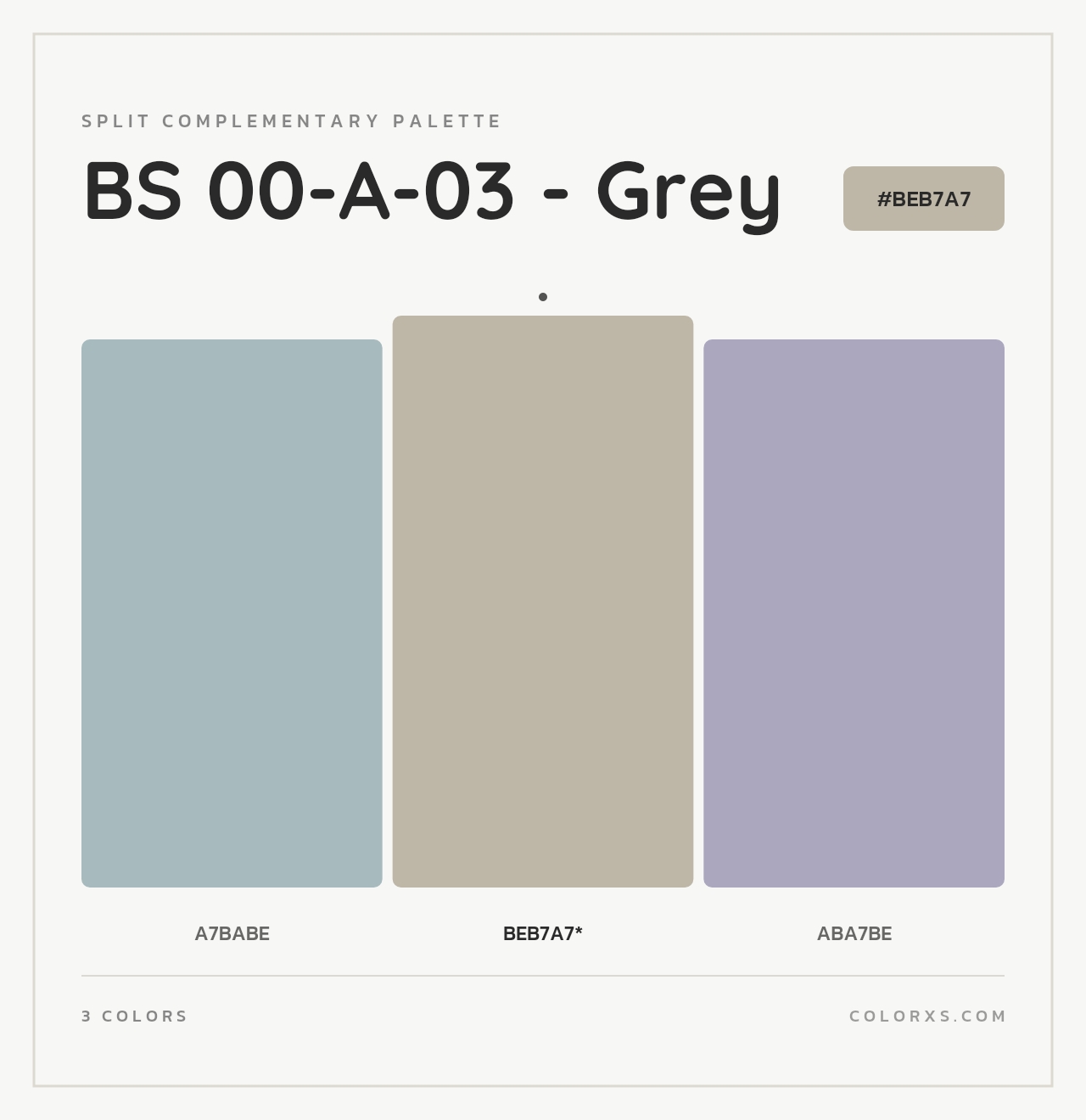 BS 00-A-03 - Grey - Split-Complementary Color Palette