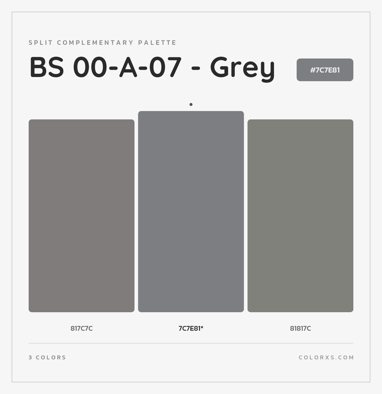 BS 00-A-07 - Grey - Split-Complementary Color Palette