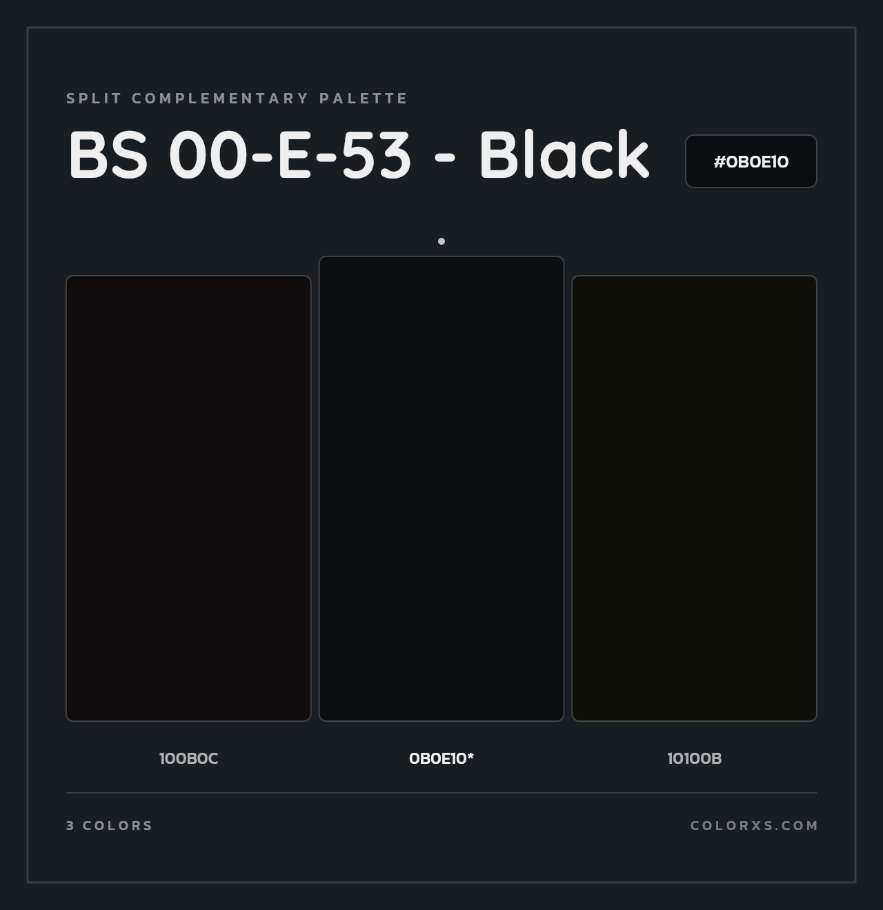 BS 00-E-53 - Black - Split-Complementary Color Palette