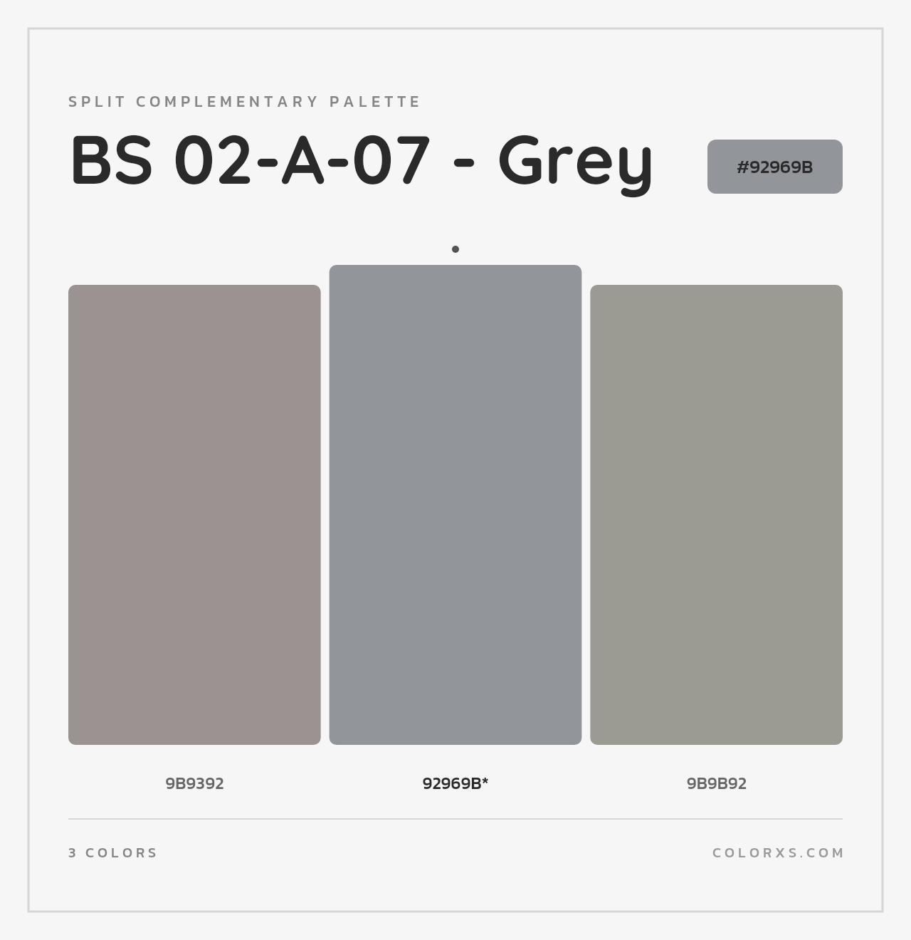 BS 02-A-07 - Grey - Split-Complementary Color Palette