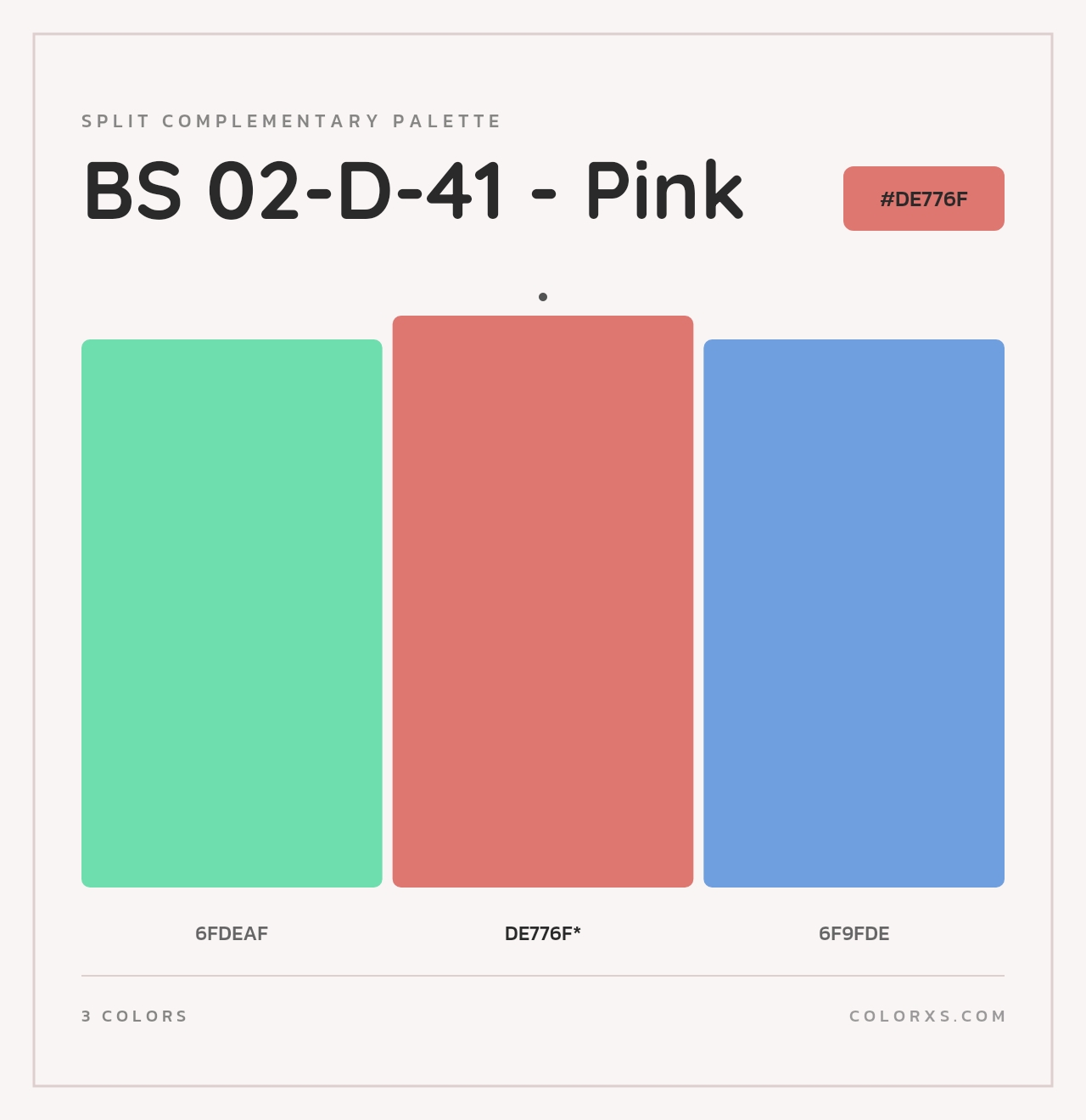 BS 02-D-41 - Pink - Split-Complementary Color Palette