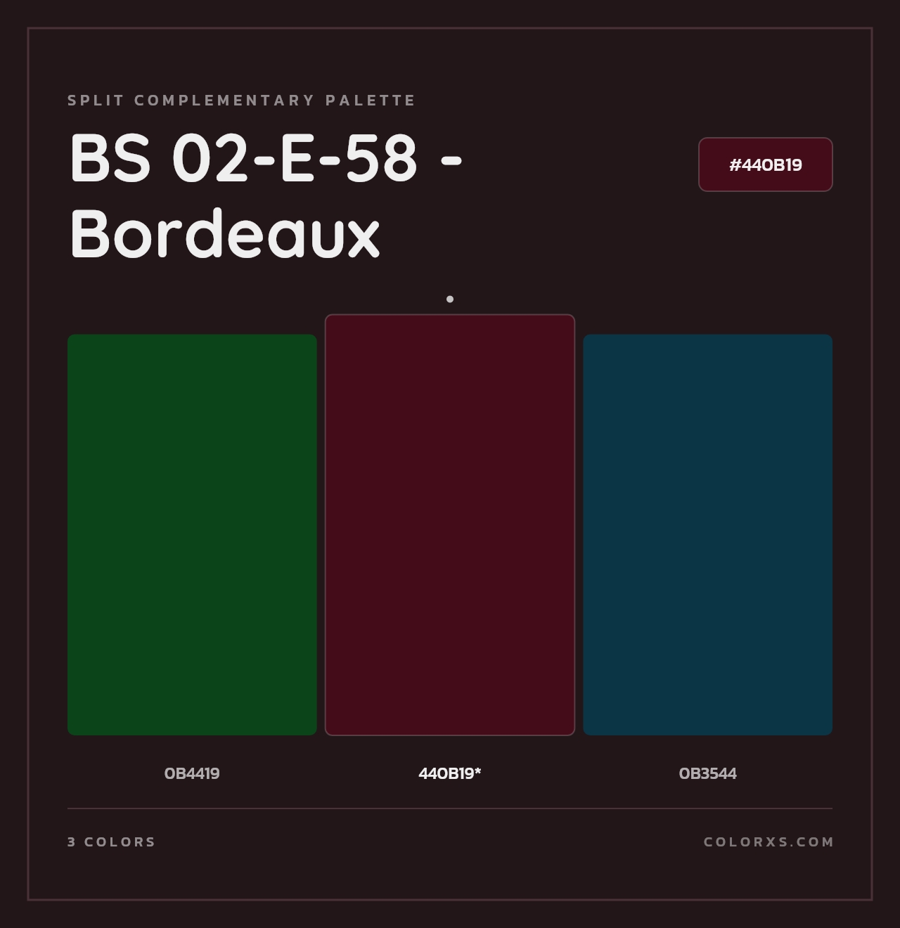BS 02-E-58 - Bordeaux - Split-Complementary Color Palette