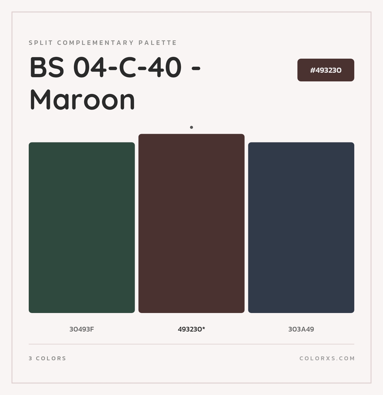 BS 04-C-40 - Maroon - Split-Complementary Color Palette