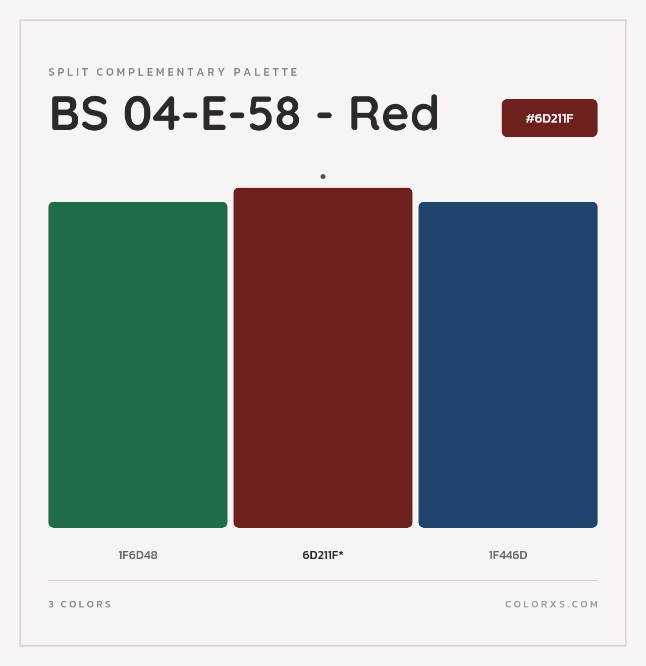 BS 04-E-58 - Red - Split-Complementary Color Palette