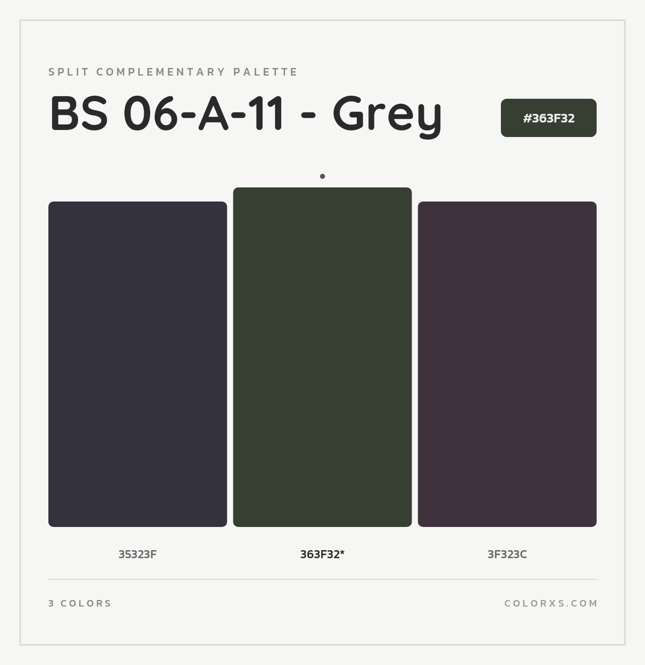 BS 06-A-11 - Grey - Split-Complementary Color Palette