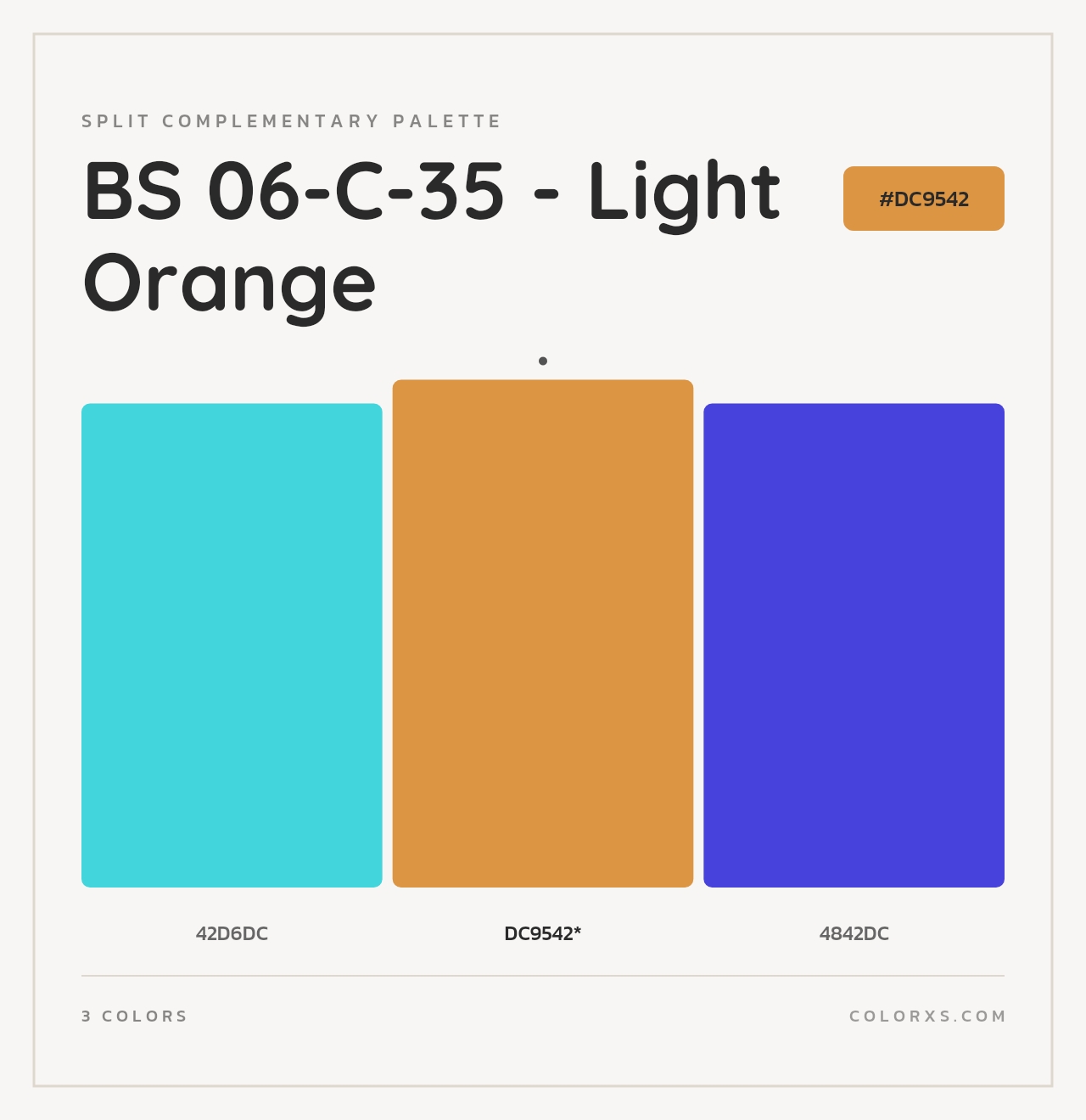 BS 06-C-35 - Light Orange - Split-Complementary Color Palette