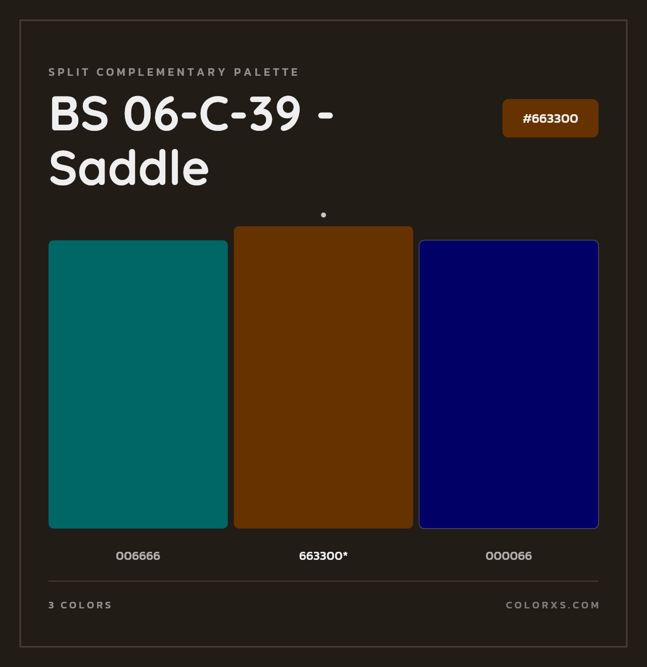 BS 06-C-39 - Saddle - Split-Complementary Color Palette