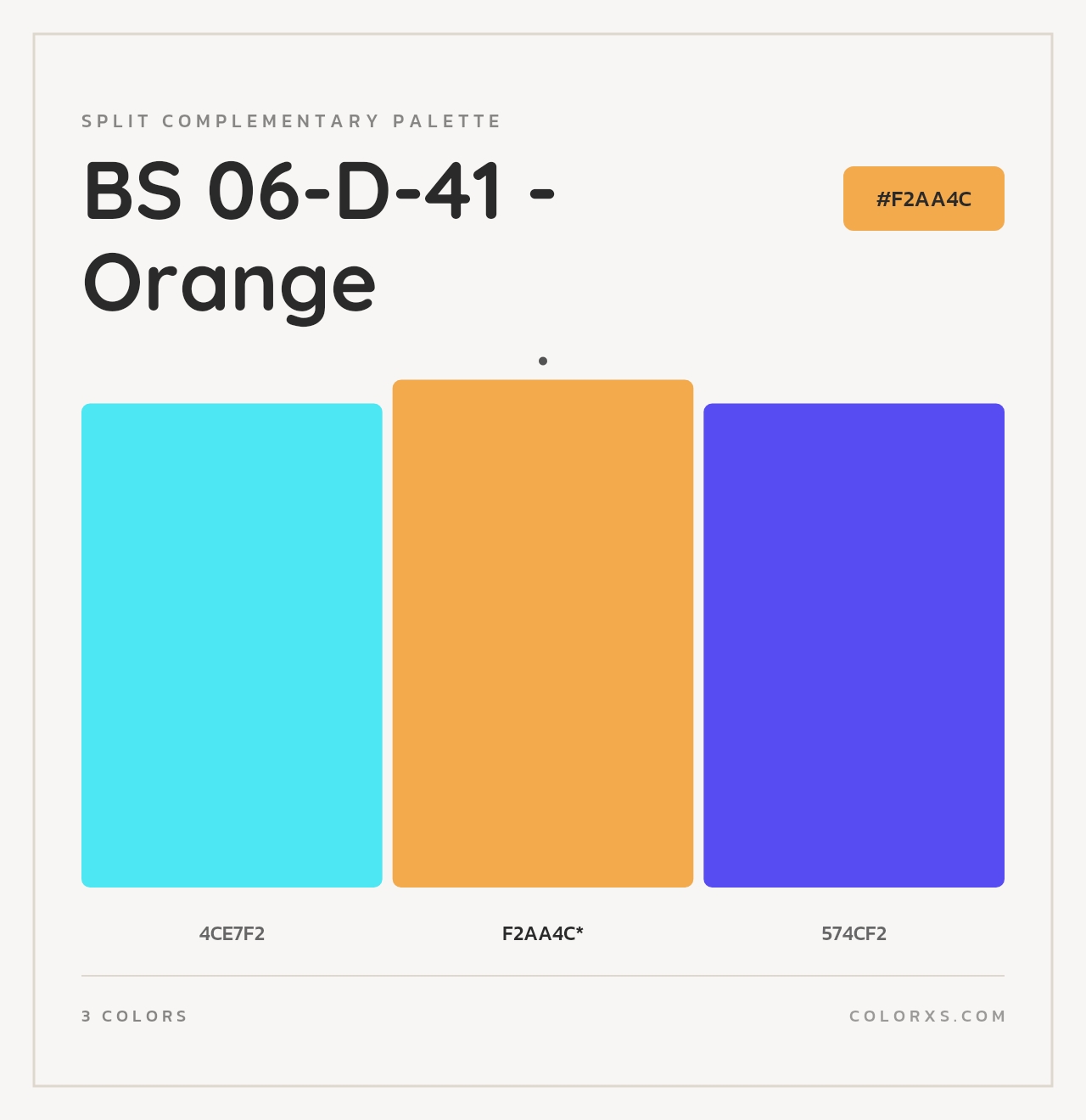 BS 06-D-41 - Orange - Split-Complementary Color Palette