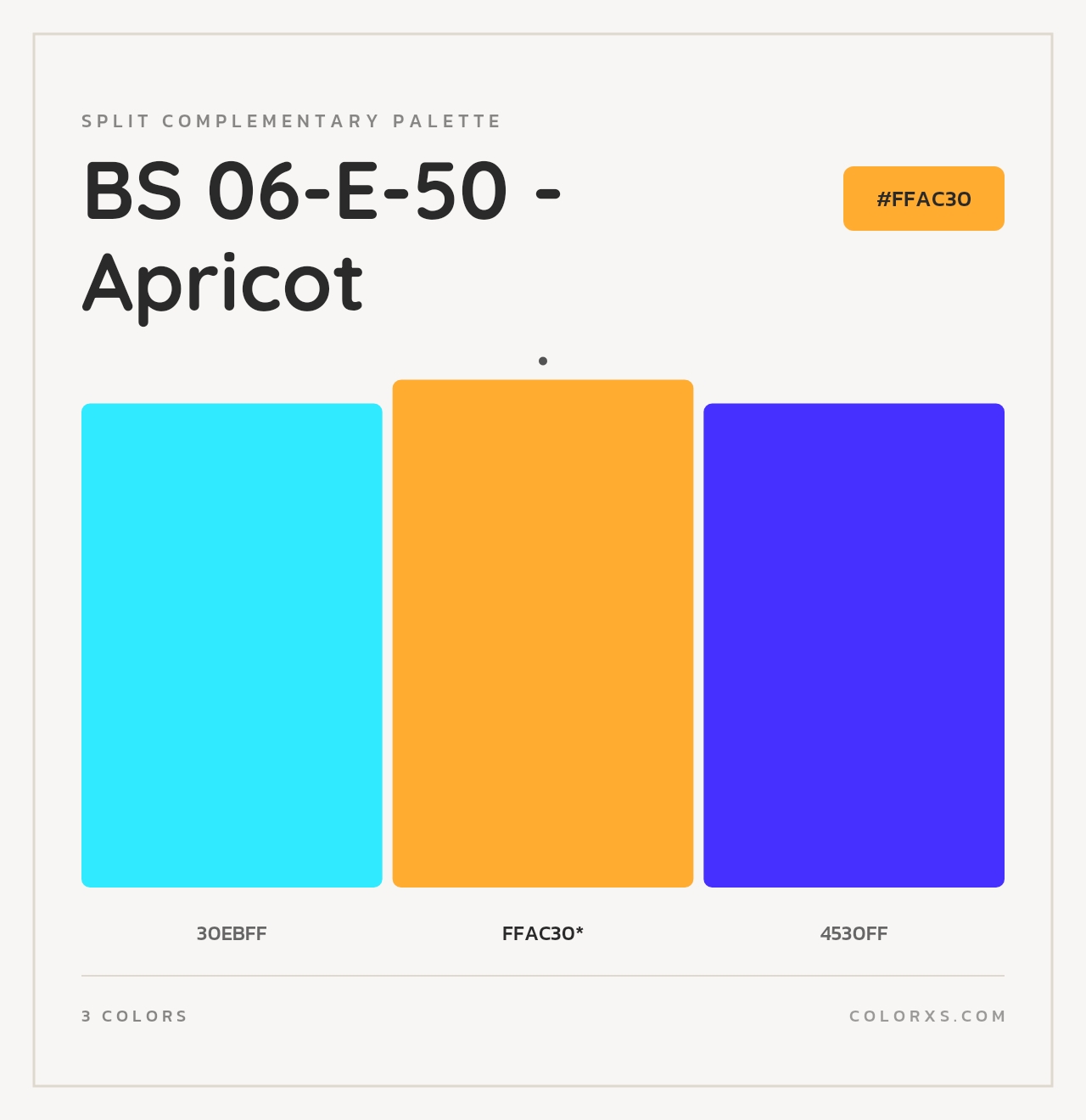 BS 06-E-50 - Apricot - Split-Complementary Color Palette