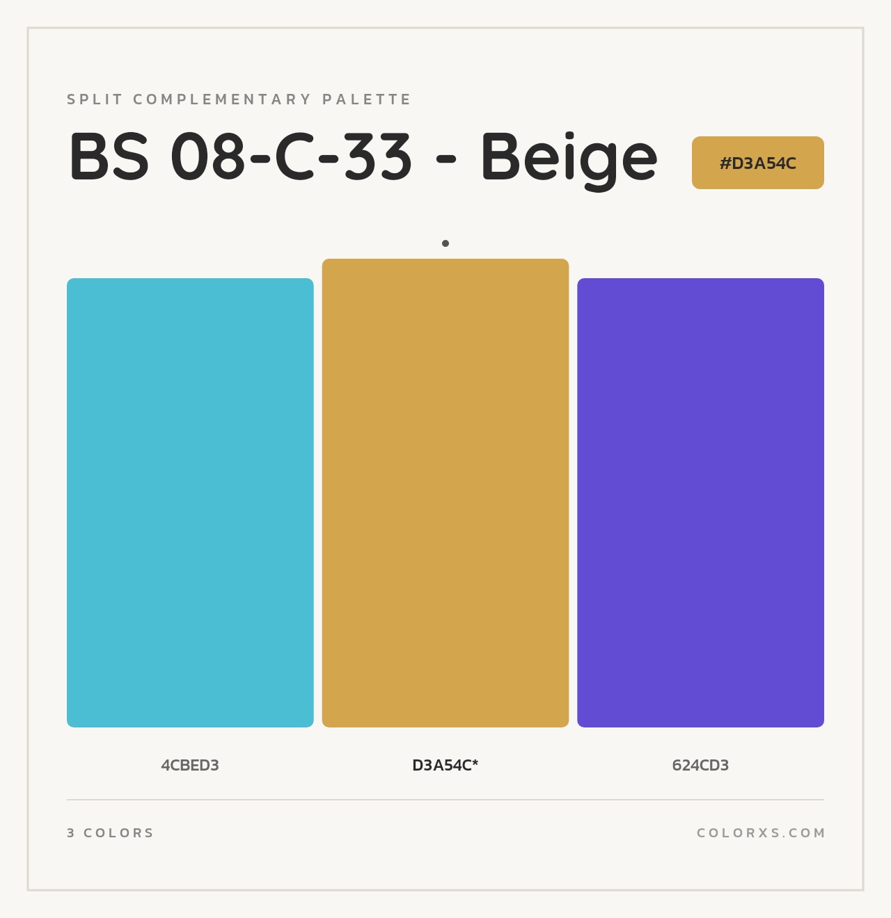 BS 08-C-33 - Beige - Split-Complementary Color Palette