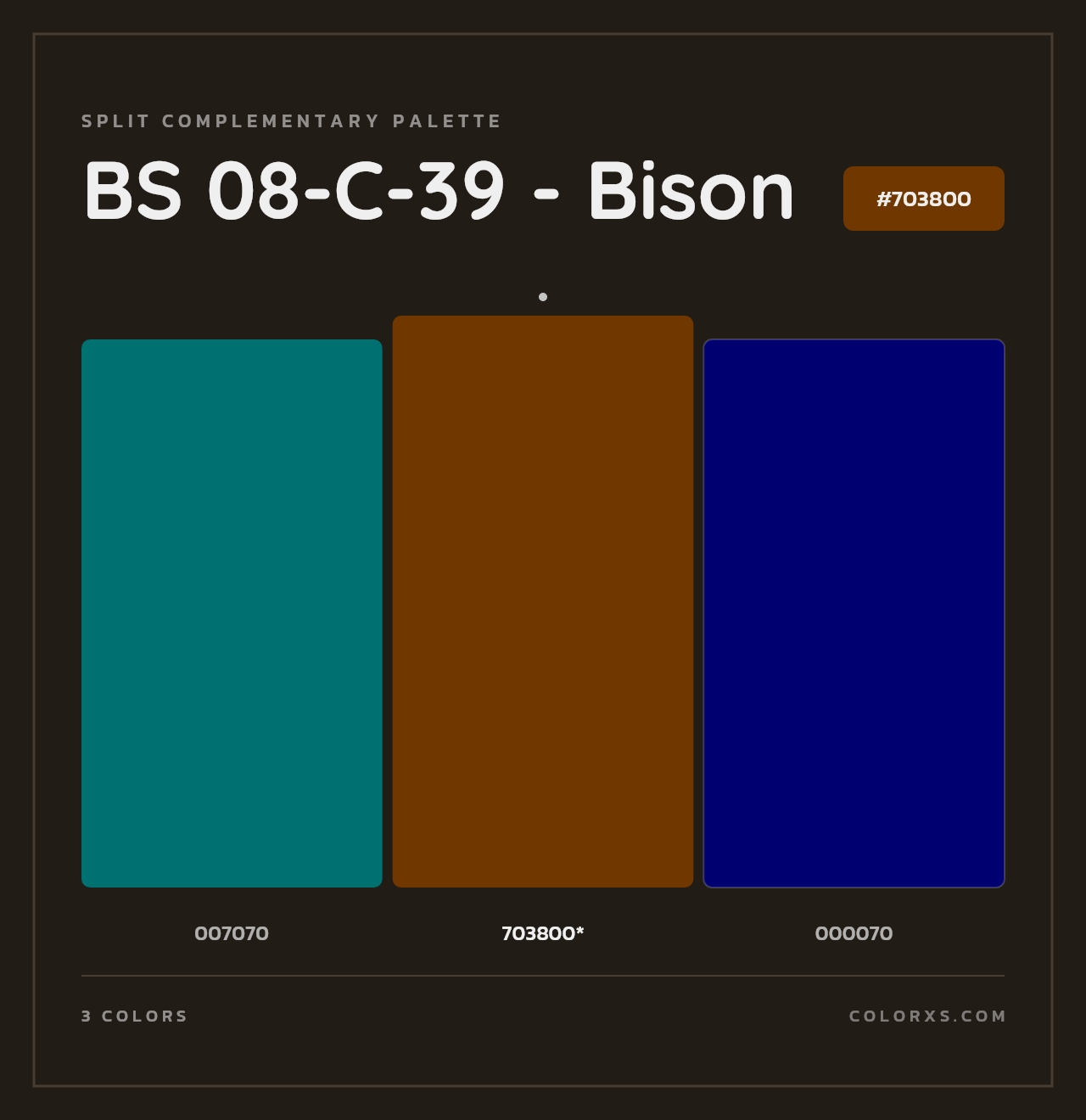 BS 08-C-39 - Bison - Split-Complementary Color Palette
