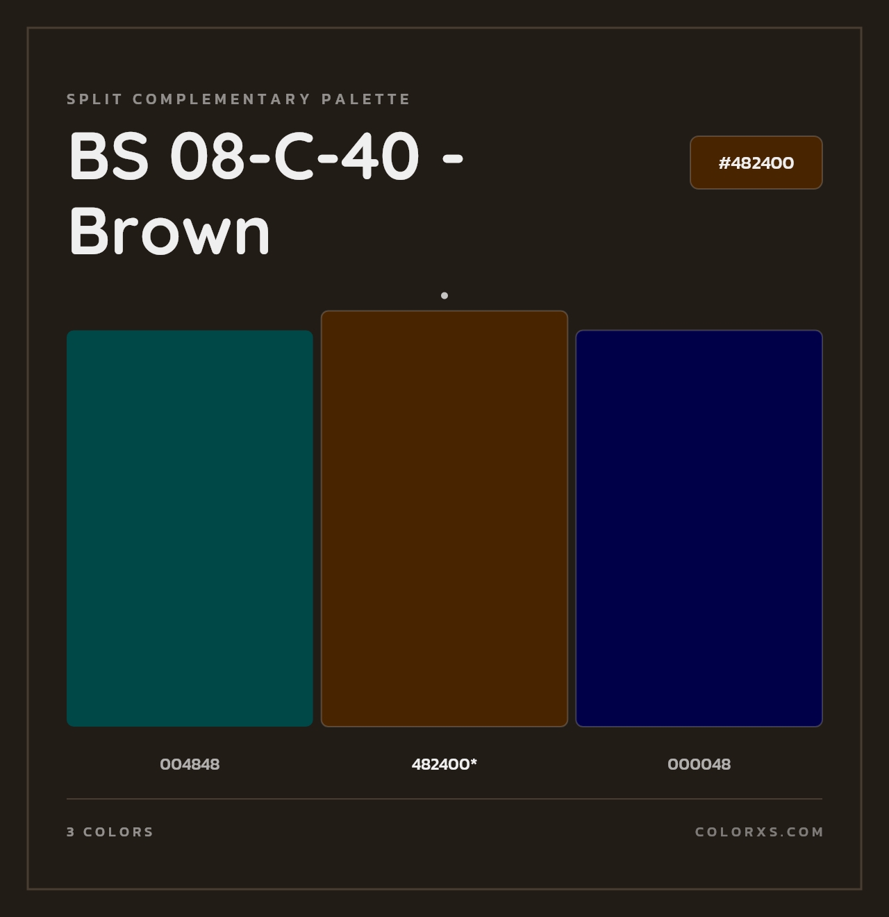 BS 08-C-40 - Brown - Split-Complementary Color Palette