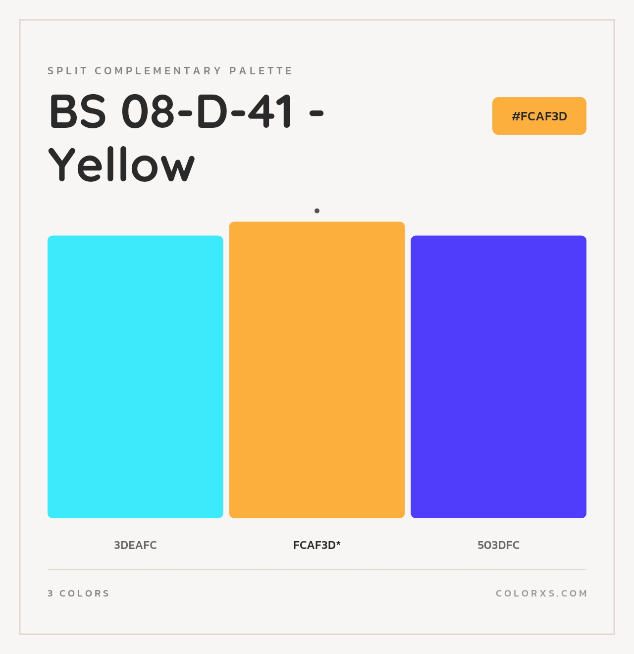 BS 08-D-41 - Yellow - Split-Complementary Color Palette