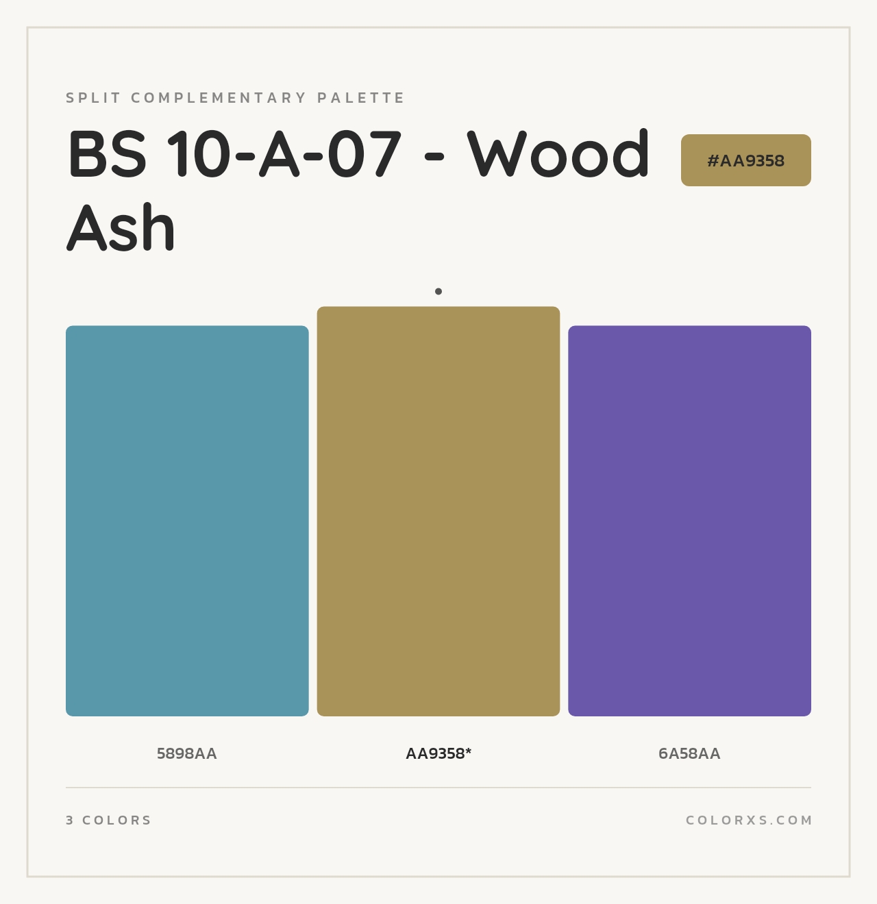 BS 10-A-07 - Wood Ash - Split-Complementary Color Palette