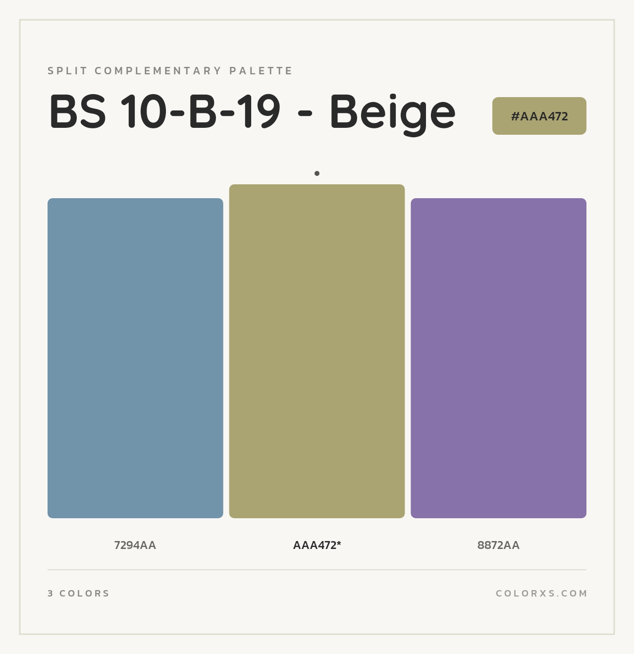 BS 10-B-19 - Beige - Split-Complementary Color Palette