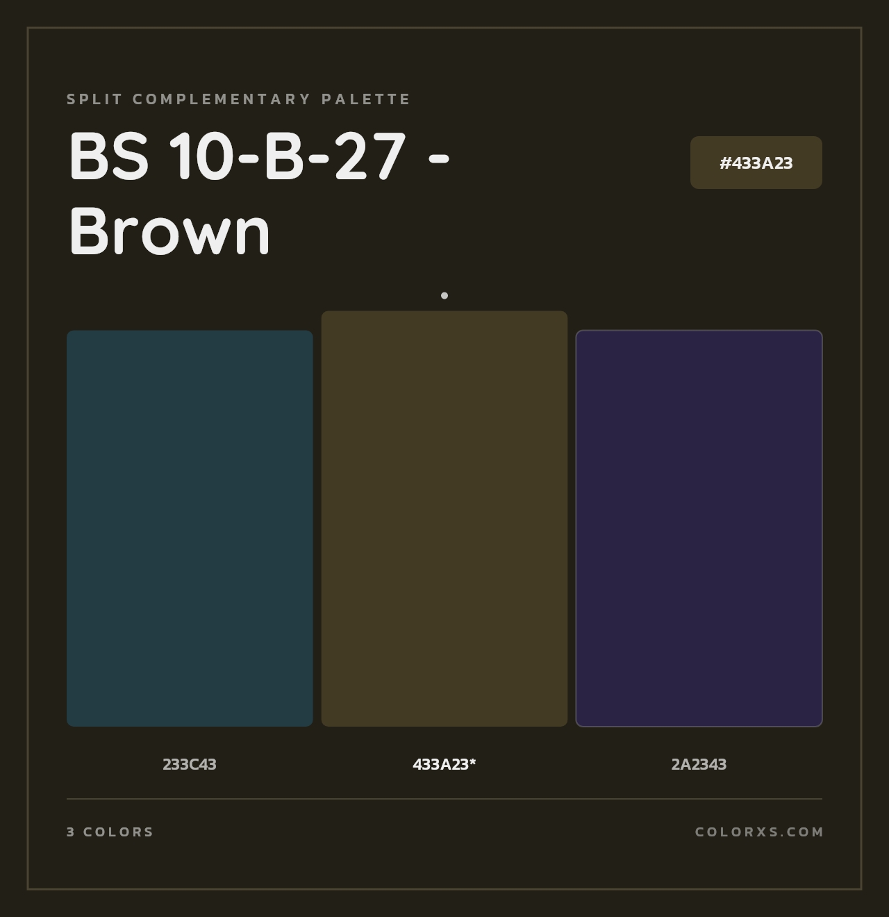 BS 10-B-27 - Brown - Split-Complementary Color Palette