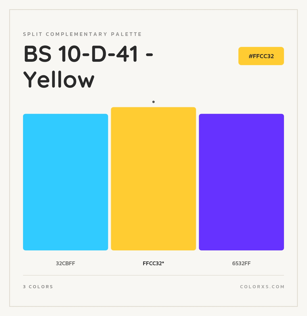 BS 10-D-41 - Yellow - Split-Complementary Color Palette