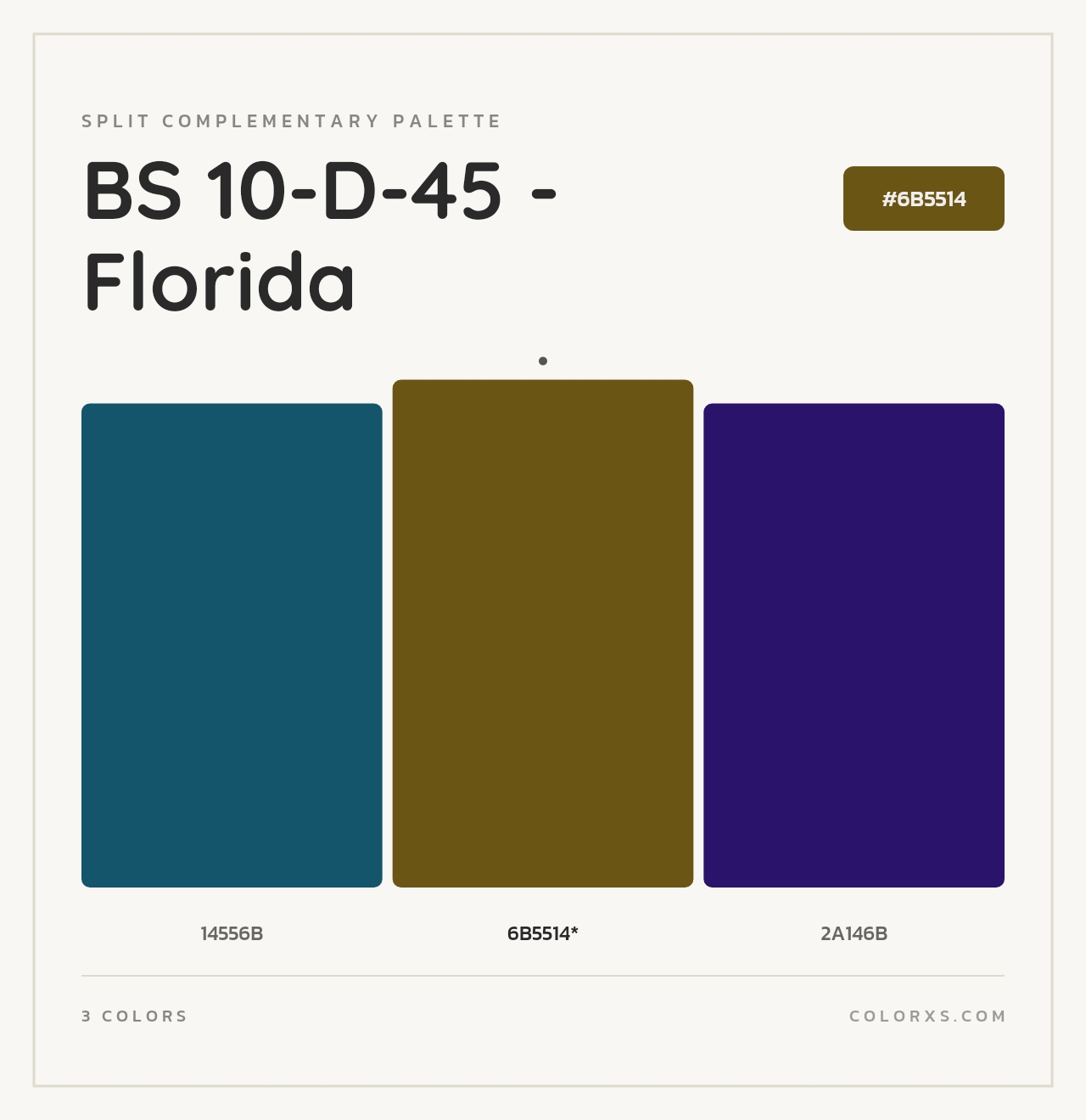 BS 10-D-45 - Florida - Split-Complementary Color Palette