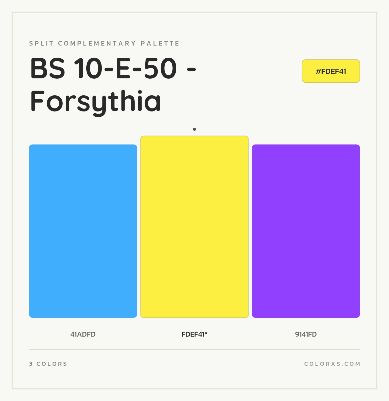 BS 10-E-50 - Forsythia - Split-Complementary Color Palette