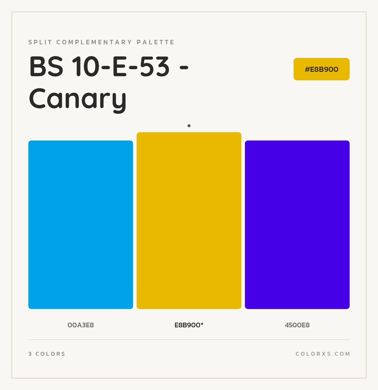 BS 10-E-53 - Canary - Split-Complementary Color Palette