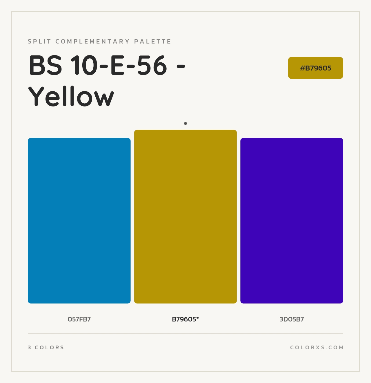 BS 10-E-56 - Yellow - Split-Complementary Color Palette