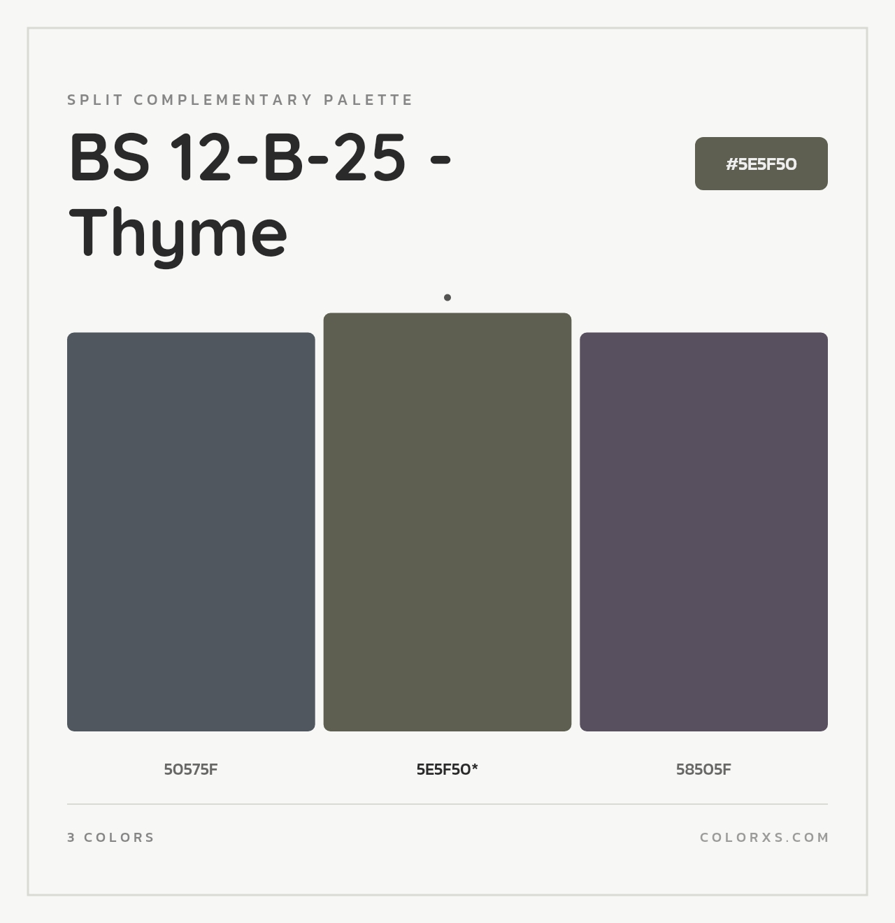 BS 12-B-25 - Thyme - Split-Complementary Color Palette
