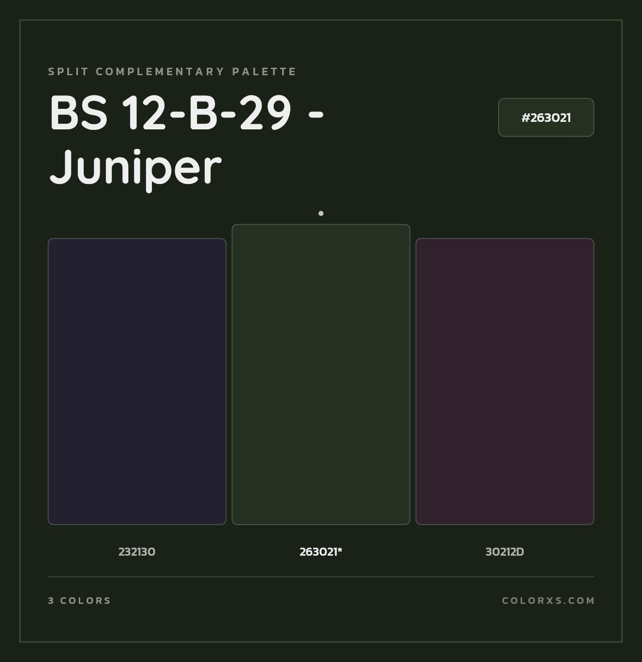 BS 12-B-29 - Juniper - Split-Complementary Color Palette