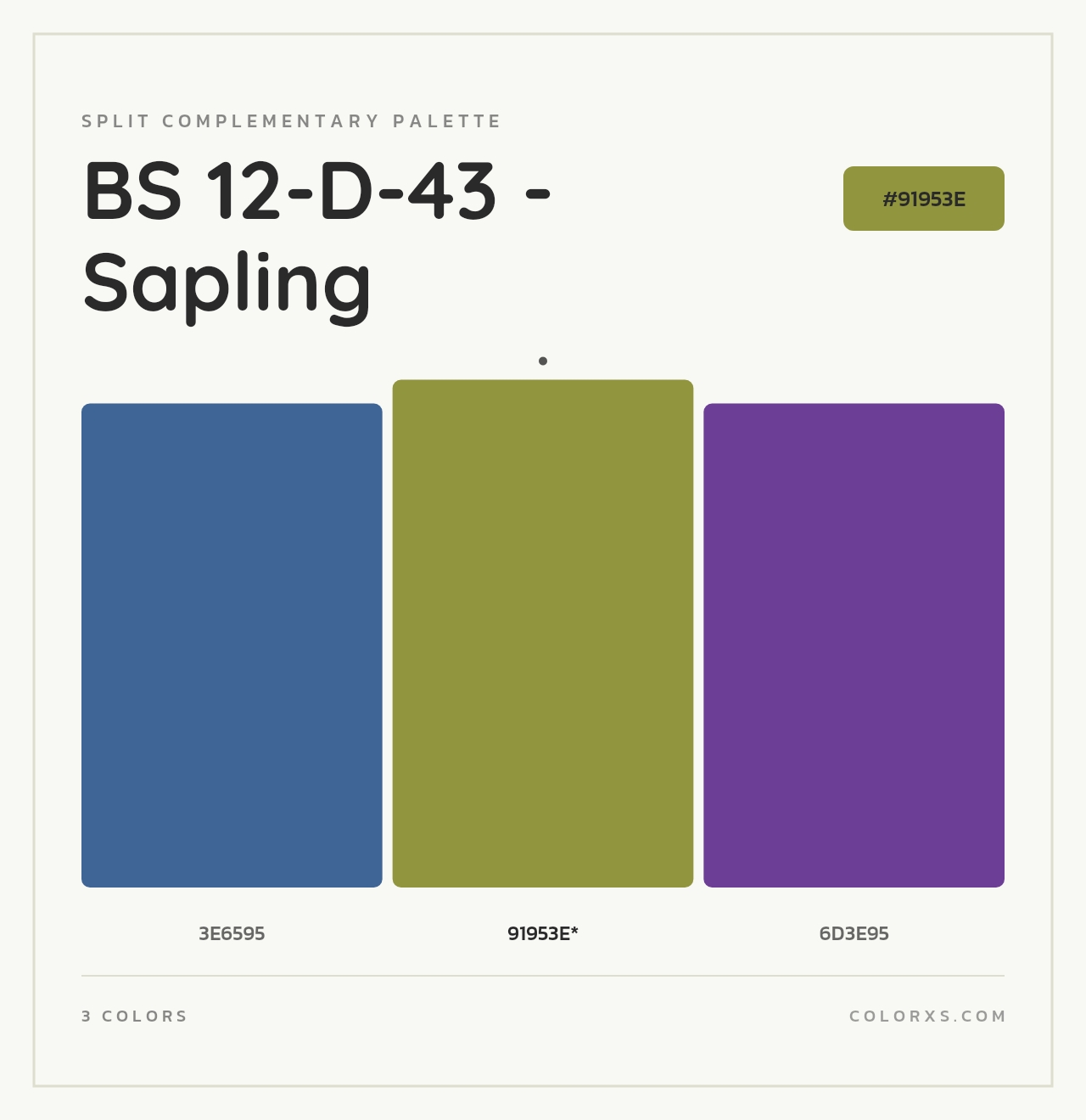 BS 12-D-43 - Sapling - Split-Complementary Color Palette