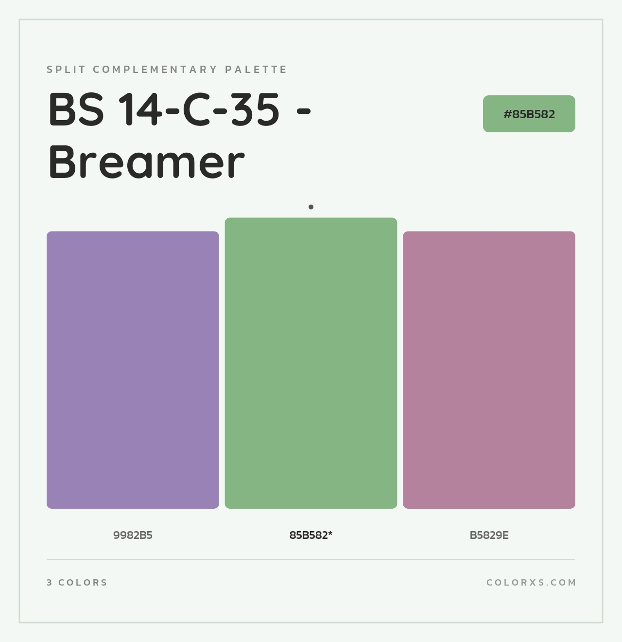 BS 14-C-35 - Breamer - Split-Complementary Color Palette