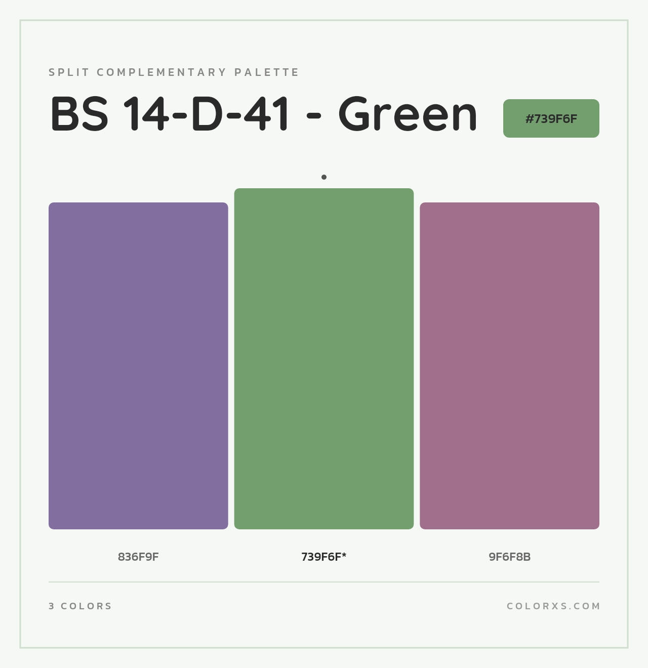 BS 14-D-41 - Green - Split-Complementary Color Palette