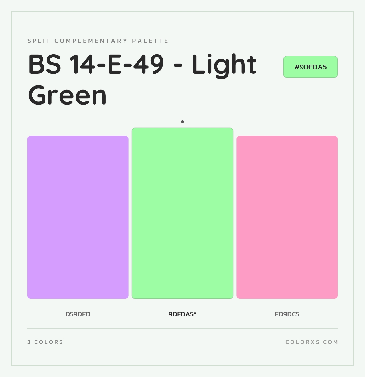 BS 14-E-49 - Light Green - Split-Complementary Color Palette