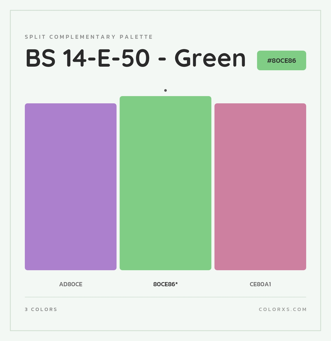 BS 14-E-50 - Green - Split-Complementary Color Palette