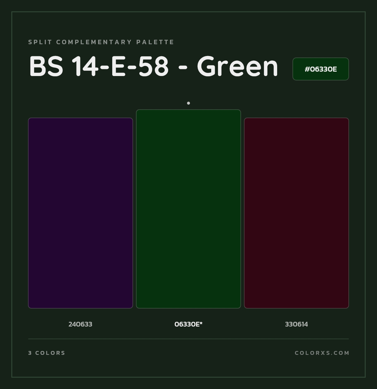 BS 14-E-58 - Green - Split-Complementary Color Palette